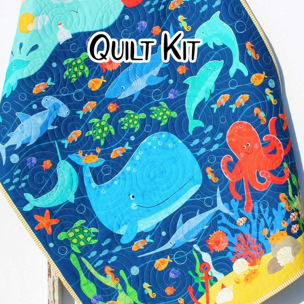 Baby Quilt Kit, Whale Ocean Nautical, Beach Sea Theme, Sharks, Blue Boy  Easy Panel, Sailing Happy, New Gift - Yahoo Shopping