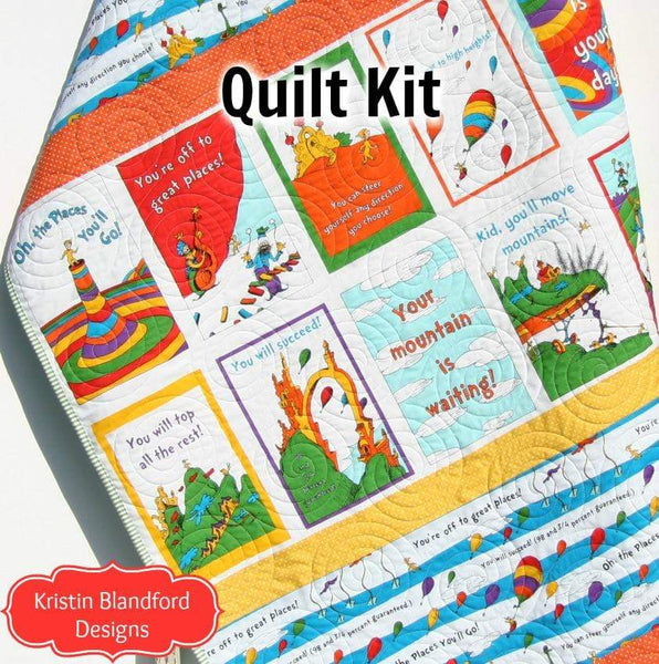 Original Dr Seuss Robert Kaufman Oh the Places You'll Go Book Cotton Quilt outlets Crafts Half Yd Fabric Bundle I