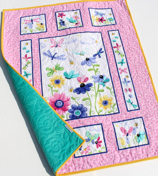 Baby Girl Scrappy Apple Core Quilt Kit with Pink Minky Backing from  QuiltieSisterS. Pre-cut ready for you to start sewing!