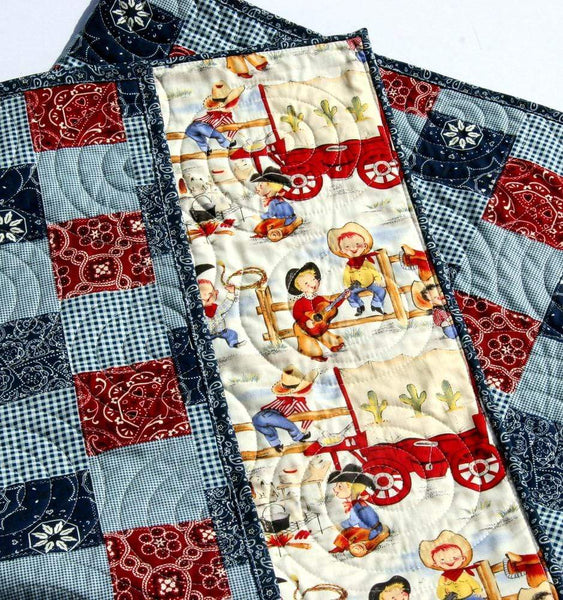 Bandana Patchwork Quilt Fabric - Sold by the Half Yard - Little Cowpokes -  Michael Miller Fabrics - CX1703-REDX-D