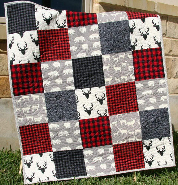 Buffalo Plaid Quilt Woodland Boy Lumberjack Plaid Check Nursery Deer