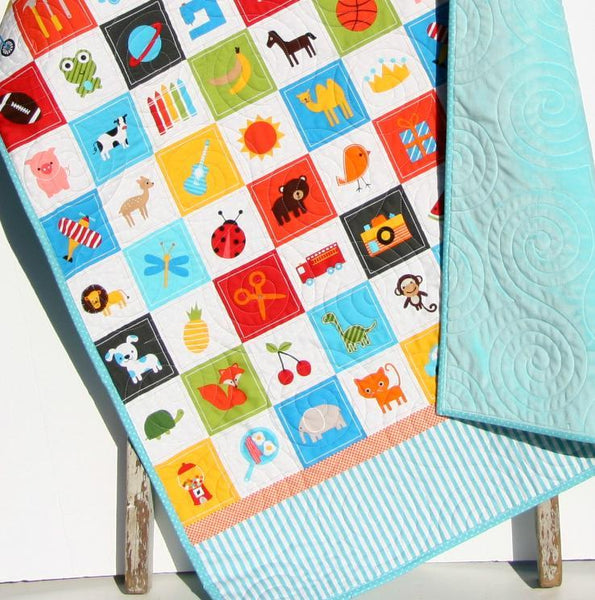 Unique Handmade Patchwork Heirloom offers I-Spy Quilt - Boys (015)