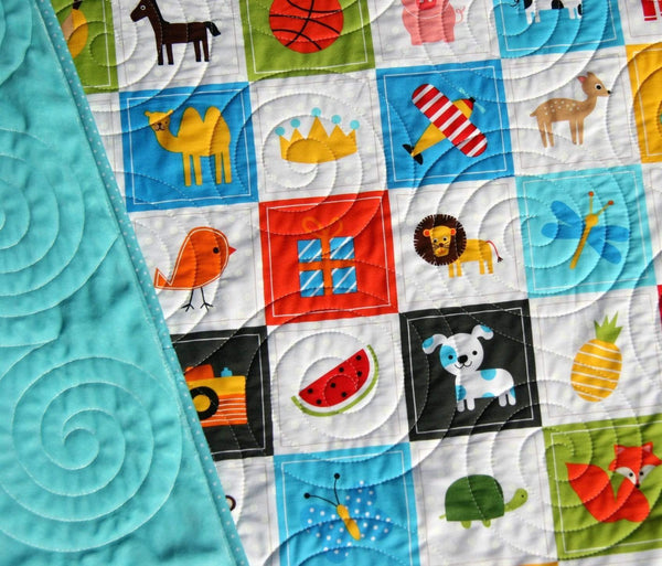 Handmade Baby Boy Quilt - Blue & White Pinwheels: Baby Blanket - Custom  Quilted - Heirloom Quality - Ready to Ship!
