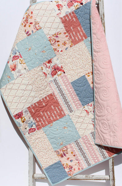 Modern Handmade Baby Quilt - Floral X Pattern #2
