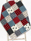 Lumberjack Quilt Kit, Buffalo Plaid Woodland Baby Nursery, Quilting Project