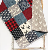 Lumberjack Quilt Kit, Buffalo Plaid Woodland Baby Nursery, Quilting Project