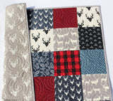 Lumberjack Quilt Kit, Buffalo Plaid Woodland Baby Nursery, Quilting Project