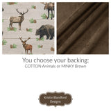 Woodland Quilt Kit, Forest Animals Panel, Nursery Crib Sewing Blanket, Elk Bear Quilting DIY Project Simple Quick Easy Woods Outdoor