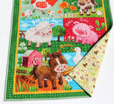 Farm Quilt Kit, Panel Quick Easy Fun, Quilting Projects, Beginner Project, Baby Nursery Bedding Cow Horse Pig Barnyard Animals Sheep Chicken