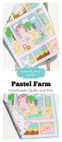 Pastel Farm Quilt Kit, Panel Quick Easy Fun, Quilting Projects, Beginner Project, Baby Nursery Bedding Cow Horse Pig Barnyard Animals Girl