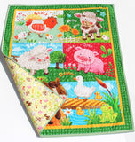 Barnyard Quilt Farm Animals Baby Blanket Boy or Girl Ranch Country Bedding Gender Neutral Pig Sheep Cow Horse Chicken Personalized Gift