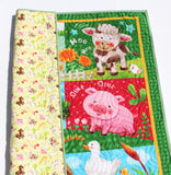 Barnyard Quilt Farm Animals Baby Blanket Boy or Girl Ranch Country Bedding Gender Neutral Pig Sheep Cow Horse Chicken Personalized Gift