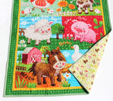 Barnyard Quilt Farm Animals Baby Blanket Boy or Girl Ranch Country Bedding Gender Neutral Pig Sheep Cow Horse Chicken Personalized Gift