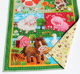 Barnyard Quilt Farm Animals Baby Blanket Boy or Girl Ranch Country Bedding Gender Neutral Pig Sheep Cow Horse Chicken Personalized Gift