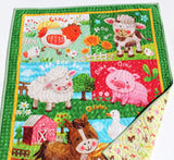 Barnyard Quilt Farm Animals Baby Blanket Boy or Girl Ranch Country Bedding Gender Neutral Pig Sheep Cow Horse Chicken Personalized Gift