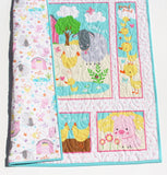 Pastel Farm Quilt Kit, Panel Quick Easy Fun, Quilting Projects, Beginner Project, Baby Nursery Bedding Cow Horse Pig Barnyard Animals Girl