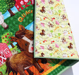 Barnyard Quilt Farm Animals Baby Blanket Boy or Girl Ranch Country Bedding Gender Neutral Pig Sheep Cow Horse Chicken Personalized Gift