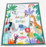 Jungle Safari Quilt Animals Nursery Decor Crib Bedding Personalized Blanket Baby Shower Gift with Name Baptism Birthday Keepsake