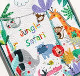 Jungle Safari Quilt Animals Nursery Decor Crib Bedding Personalized Blanket Baby Shower Gift with Name Baptism Birthday Keepsake