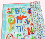 ABCs Quilt Kit Animals Letter Alphabet Crib Blanket Quilting DIY Sewing Project Boy Girl Beginner Panel Fabrics Llama Zebra Unicorn Hippo