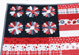 American Beauty Flag Quilt Faux Patchwork Home Decor Patriotic USA United States of America Red White Blue Small Table Legacy Quilted Gift