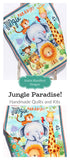 Jungle Paradise Quilt Kit Safari Animals Crib Blanket Quilting DIY Sewing Project Boy Girl Beginner Panel Fabrics Elephant Lion Tiger Monkey