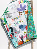 Jungle Safari Quilt Kit Animals Crib Blanket Quilting DIY Sewing Project Boy Girl Beginner Panel Fabrics Elephant Lion Monkey Giraffe