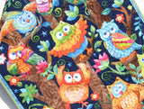 Owl Quilt Kit Animals Crib Blanket Quilting DIY Sewing Project Boy Girl Beginner Panel Fabrics Dark Navy Blue Green Orange Fabric Bundle