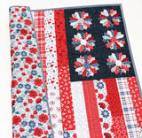 American Beauty Flag Quilt Faux Patchwork Home Decor Patriotic USA United States of America Red White Blue Small Table Legacy Quilted Gift