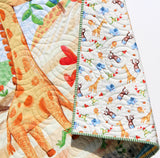 Jungle Party Quilt Kit Safri Animals Crib Blanket Quilting DIY Sewing Project Boy Girl Beginner Panel Fabrics Elephant Lion Monkey Giraffe