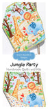 Jungle Party Quilt Safari Animals Nursery Decor Crib Bedding Personalized Blanket Baby Shower Gift with Name Baptism Birthday Keepsake