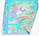 Unicorn Baby Quilt Kit for Baby Girl Newborn Sewing Project Pink Aqua Blue Pink Purple Horses Floral Quilting Bundle of Fabrics to Sew