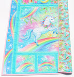 Unicorn Baby Quilt Kit for Baby Girl Newborn Sewing Project Pink Aqua Blue Pink Purple Horses Floral Quilting Bundle of Fabrics to Sew