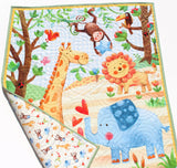 Jungle Party Quilt Kit Safri Animals Crib Blanket Quilting DIY Sewing Project Boy Girl Beginner Panel Fabrics Elephant Lion Monkey Giraffe