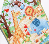 Jungle Party Quilt Kit Safri Animals Crib Blanket Quilting DIY Sewing Project Boy Girl Beginner Panel Fabrics Elephant Lion Monkey Giraffe