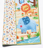 Jungle Party Quilt Kit Safri Animals Crib Blanket Quilting DIY Sewing Project Boy Girl Beginner Panel Fabrics Elephant Lion Monkey Giraffe