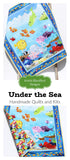 Under the Sea Quilt Kit, Sea Fish Nautical Crib Blanket, Quilting Boy Girl Beginner Quilt Kit Bundle Set Panel Fabrics Octopus Lobster Coral