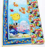 Under the Sea Quilt Kit, Sea Fish Nautical Crib Blanket, Quilting Boy Girl Beginner Quilt Kit Bundle Set Panel Fabrics Octopus Lobster Coral