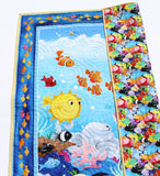 Under the Sea Quilt Kit, Sea Fish Nautical Crib Blanket, Quilting Boy Girl Beginner Quilt Kit Bundle Set Panel Fabrics Octopus Lobster Coral