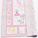 Baby Animals Quilt Newborn Blanket Bedding Personalized Monogrammed Deer Fawn Mouse Moon Fox Elephants Rabbits Chicks Daises Flowers Pink