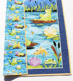 Crib Quilt Handmade Crib Blanket Personalize with Name or Initials Pond Outdoor Lake Fish Frogs Lily Pads Animals Boy Girl Gender Neutral