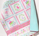 Craft Kits Baby Girl Quilt Kit DIY Fabric Bundle Set Pattern with Instructions Aztec Arrows Feathers Aqua Gold Glitz Newborn Blanket to Make