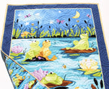 Crib Quilt Handmade Crib Blanket Personalize with Name or Initials Pond Outdoor Lake Fish Frogs Lily Pads Animals Boy Girl Gender Neutral