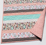 Craft Kits Baby Girl Quilt Kit DIY Fabric Bundle Set Pattern with Instructions Aztec Arrows Feathers Aqua Gold Glitz Newborn Blanket to Make