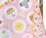 Baby Quilt Kit Girl Bedding Panel Quick Beginner Project Fabrics Bundle Set Nursery Bedding DIY Bundle of Joy Riley Blake Fabrics Animals