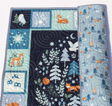 Baby Boy Quilt Kit DIY Quilt to Make Twilight Creatures Woodland Fabric Bundle Forest Animals Fox Deer Quilting Sewing Set Beginner