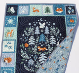 Baby Boy Quilt Kit DIY Quilt to Make Twilight Creatures Woodland Fabric Bundle Forest Animals Fox Deer Quilting Sewing Set Beginner