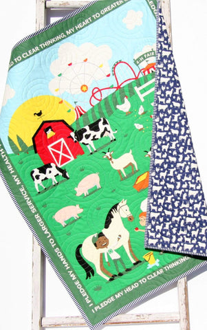 Barnyard Buddies Quilt Kit, Farm Panel Quick Easy Fun, Beginner Project,  Quilting Fabrics, Baby Nursery Bedding Cow Horse Pig Animals Sheep