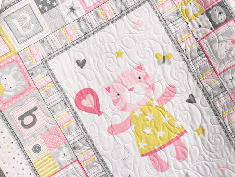 Patchwork Kitty Laser Cut Baby Quilt Kit