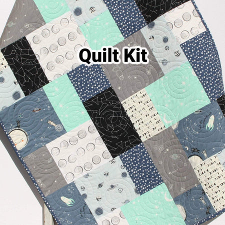 New Quilt Kit Fabric & Pattern Boy Blanket Rocket Ship Blast popular Off Space 41